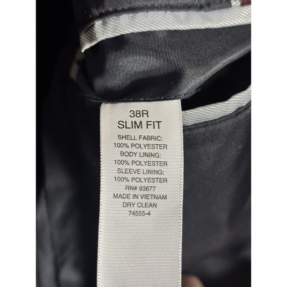 J Ferrar Mens Velvet Sports Coat Blazer Size 38R Slim Fit (Merlot Burgundy) - Picture 11 of 11